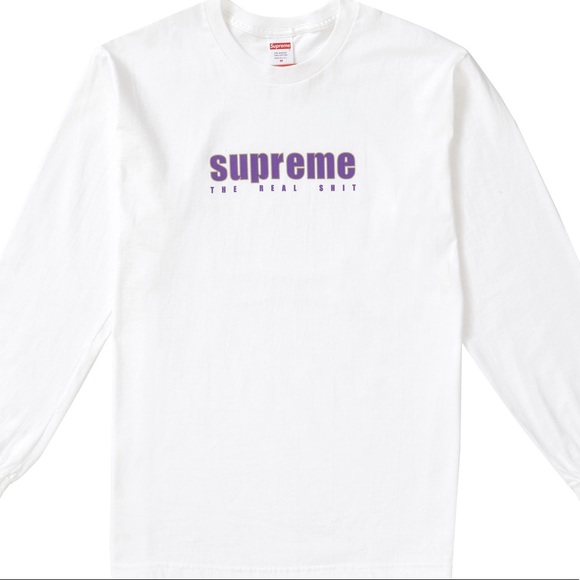 SOLD Supreme “real shit” white t shirt w/ sticker - Picture 2 of 3